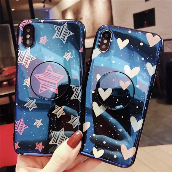 *NEW iPhone X/XS/7/8/Plus Heart/Star Case W/Holder - Picture 6 of 8